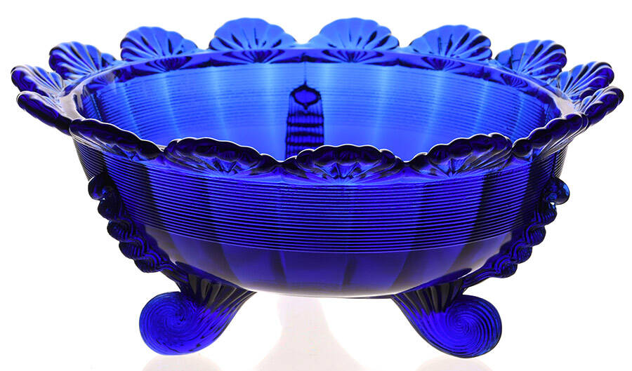 Cobalt Blue 8" Large Fruit Bowl by Mosser (Ohio)-1