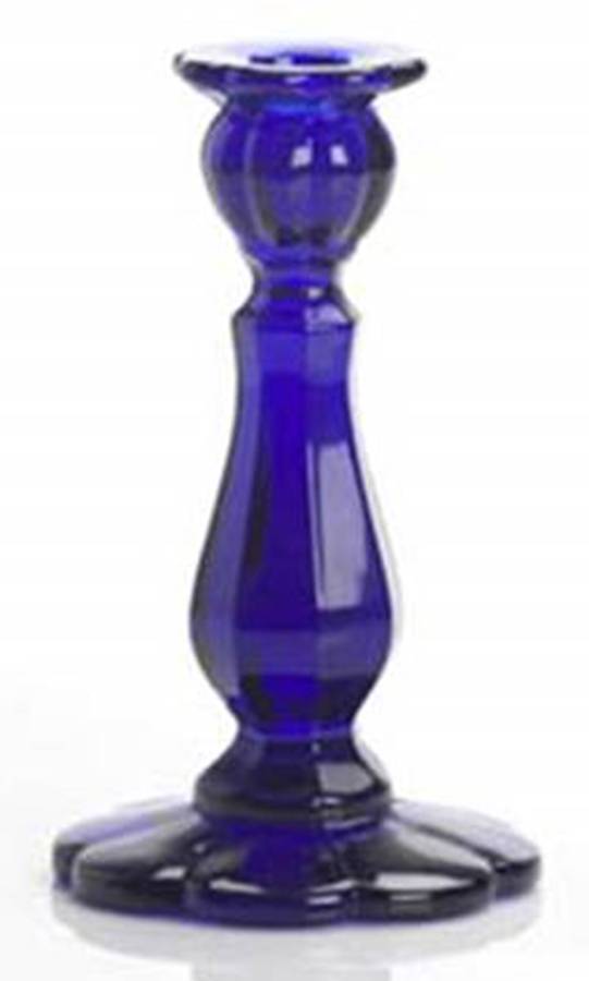 Cobalt Blue 8" Single Light Candlestick by Mosser (Ohio)-1