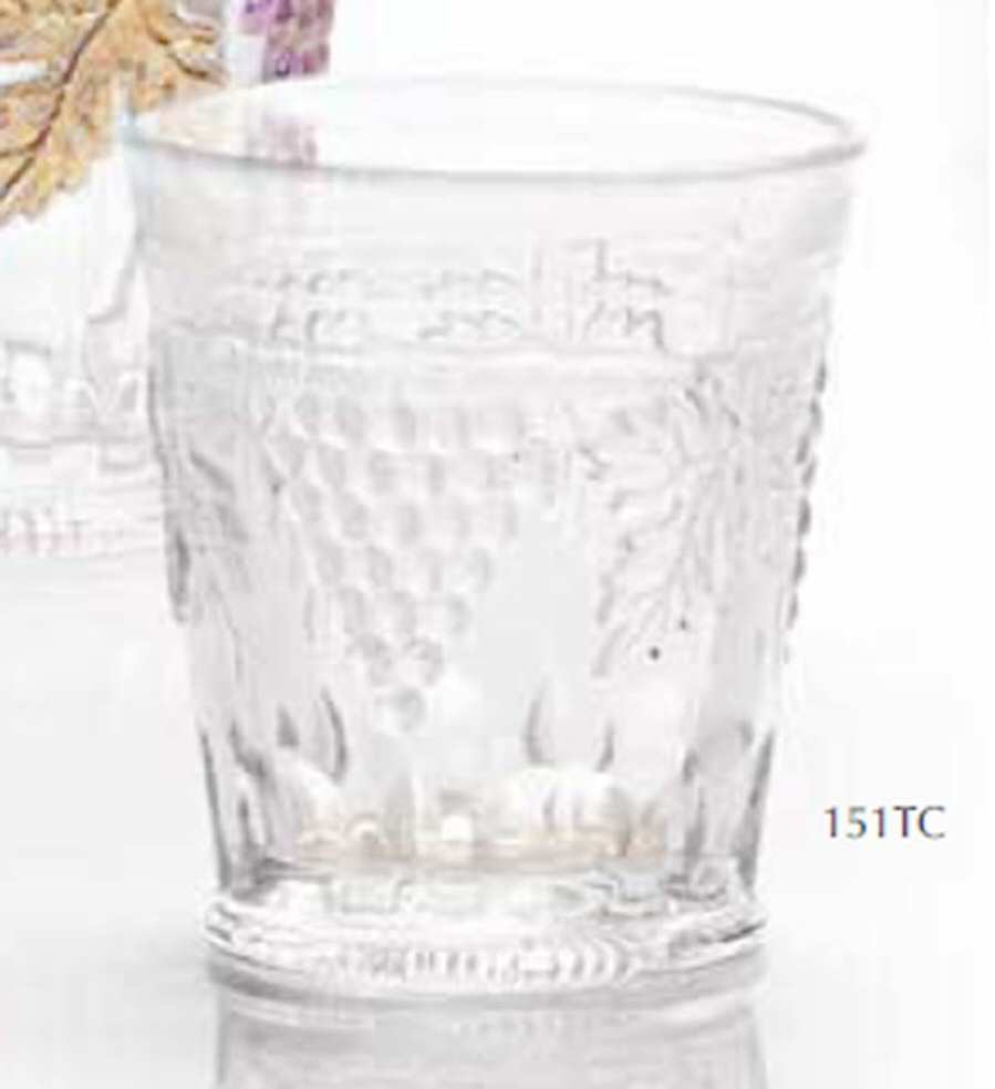 Grape and Cable Clear Flat Tumbler by Mosser (Ohio)-1