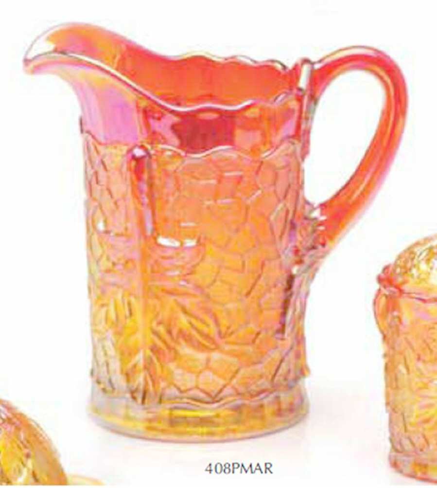 Maple Leaf Marigold Carnival 48 Oz Pitcher by Mosser (Ohio)-1