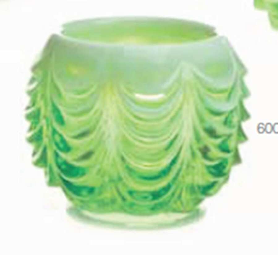 Drape Green Opal 4" Candle Votive by Mosser (Ohio)-1