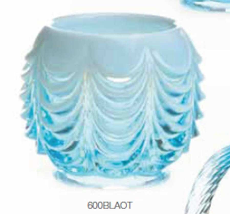 Drape Aquamarine Opal 4" Candle Votive by Mosser (Ohio)-1