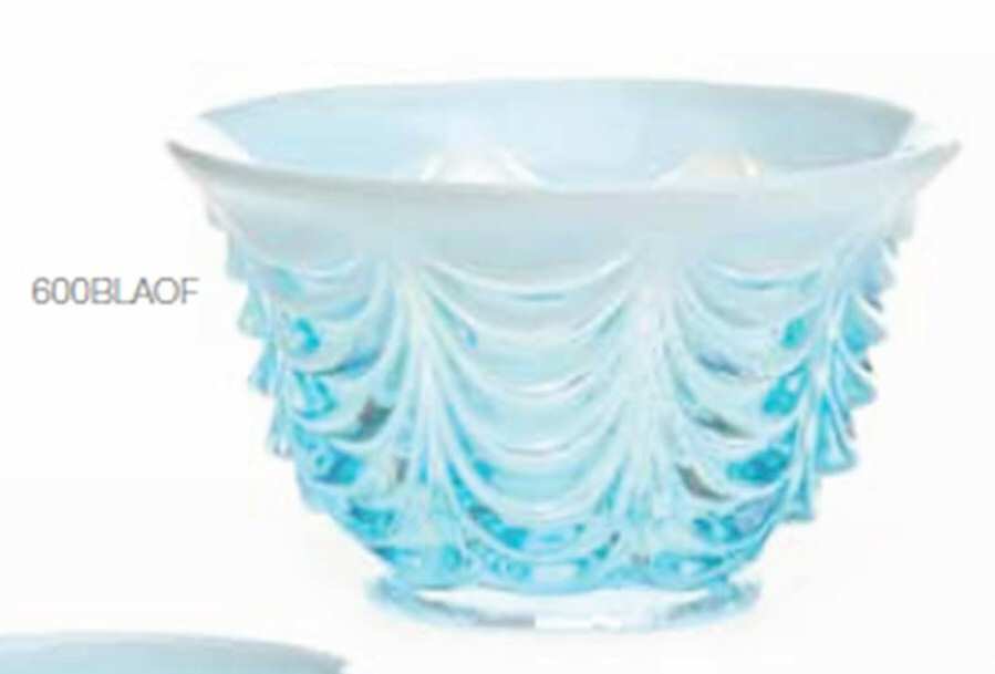 Drape Aquamarine Opal 7" Round Bowl by Mosser (Ohio)-1
