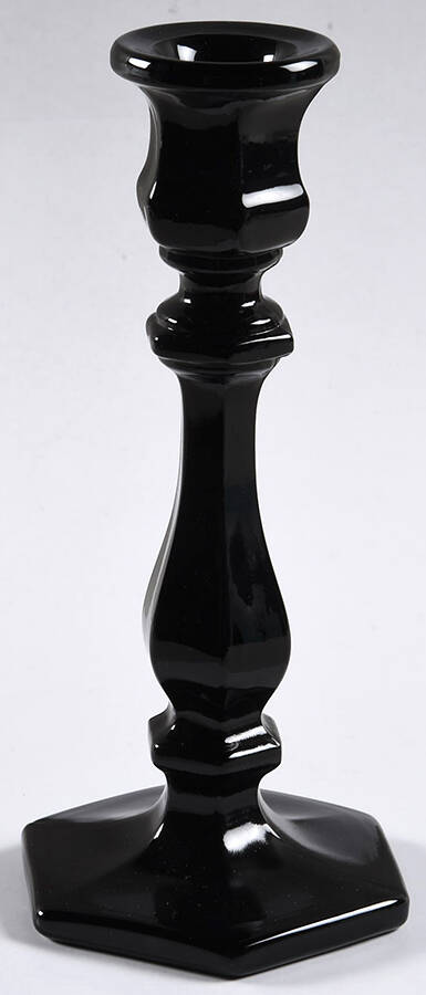 Black Raspberry 7" Single Light Candlestick by Mosser (Ohio)-1