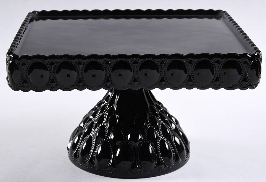 Black Raspberry Square Cake Stand by Mosser (Ohio)-1