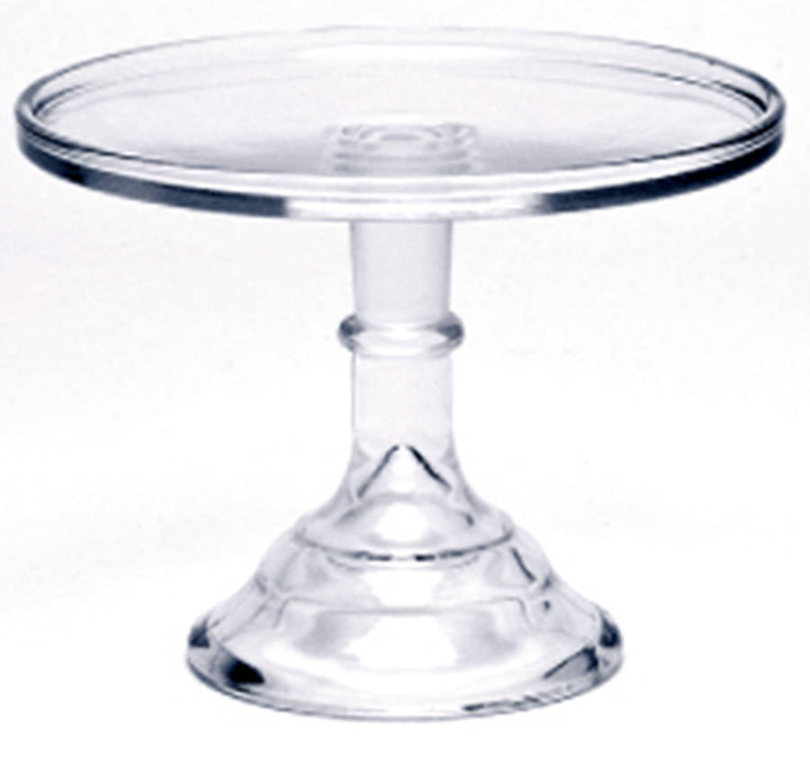 Crystal 6" Diameter Pedestal Cake Stand by Mosser (Ohio)-1