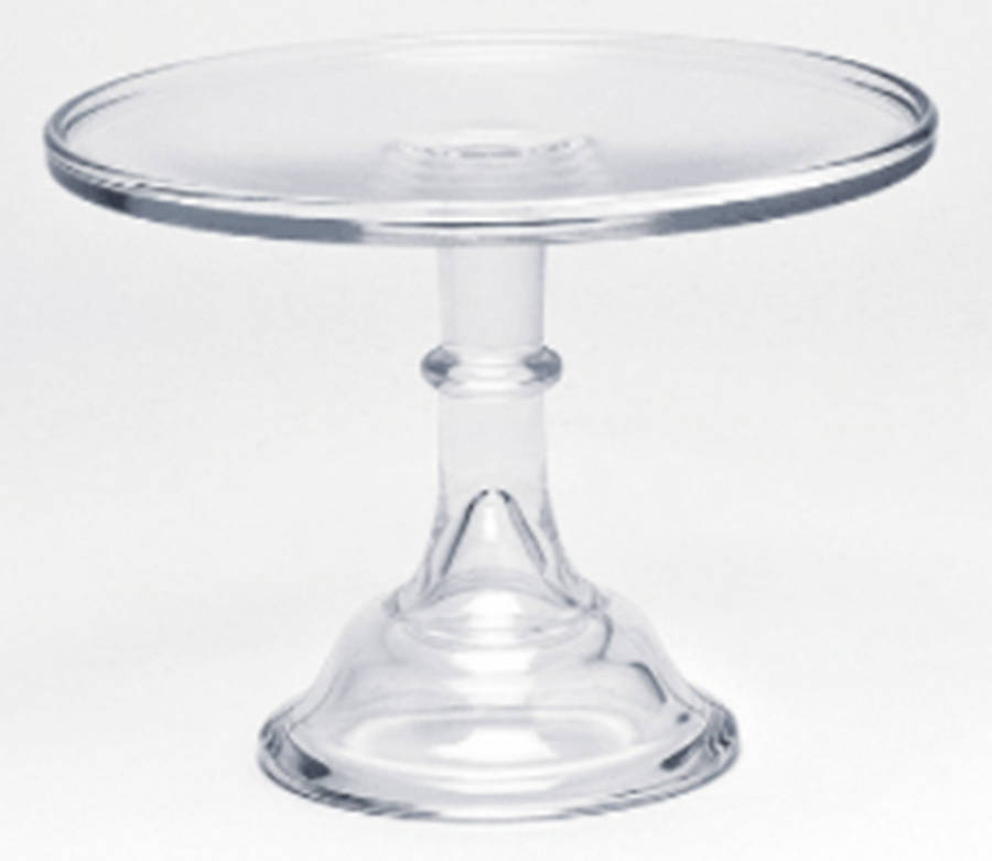 Crystal 10" Diameter Pedestal Cake Stand by Mosser (Ohio)-1