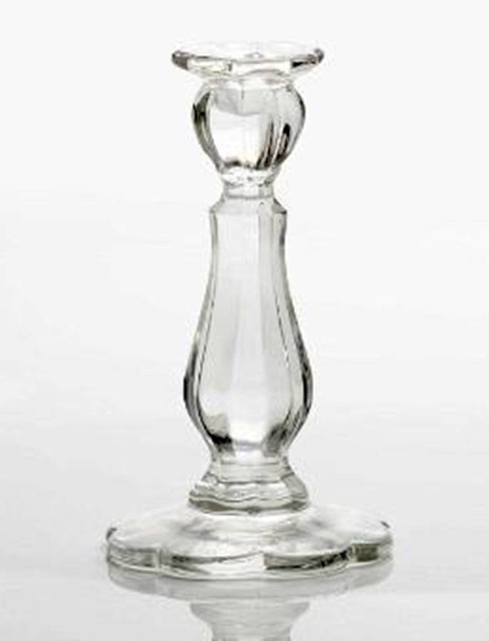 Crystal 8" Single Light Candlestick by Mosser (Ohio)-1