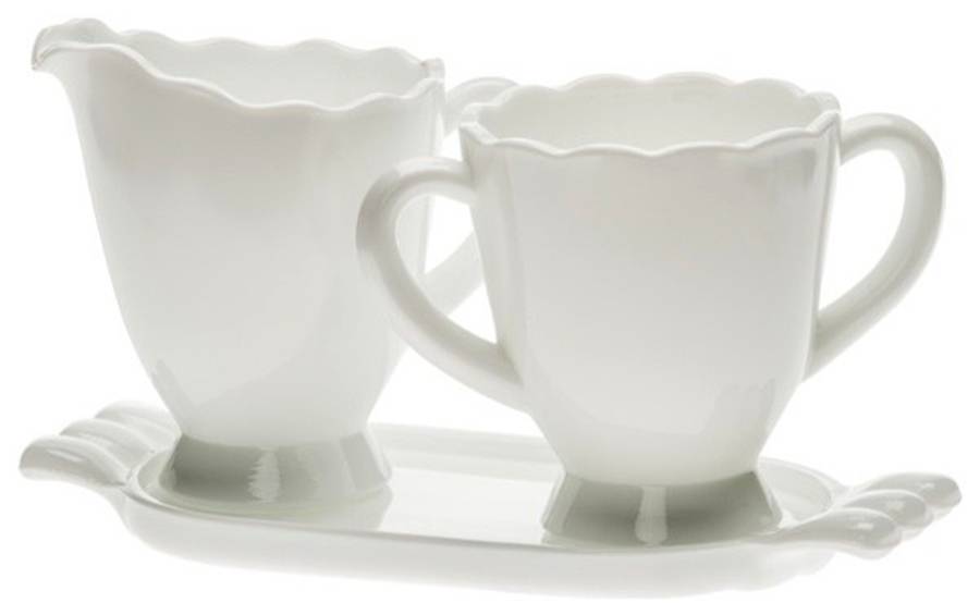 Milk Creamer, Sugar and Tray Set by Mosser (Ohio)-1