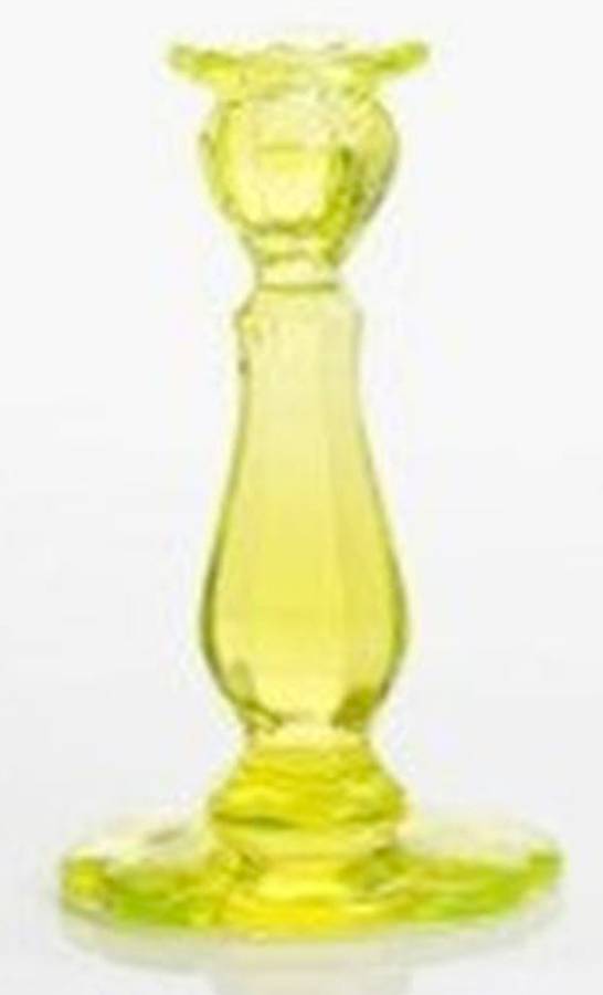 Vaseline 8" Single Light Candlestick by Mosser (Ohio)-1