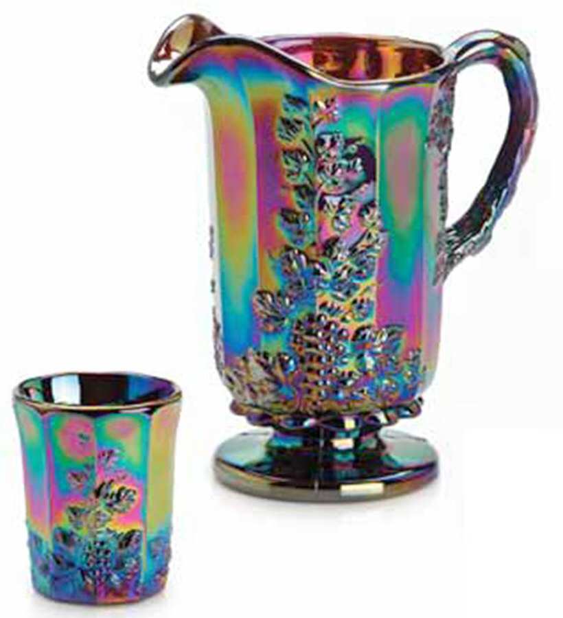 Panel Grape Purple Carnival Flat Tumbler by Mosser (Ohio)-1