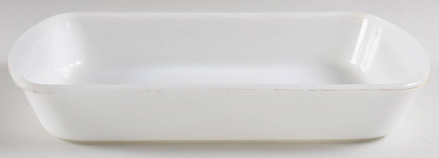 Glasbake Milkglass 13" Rectangular Baker by McKee-1