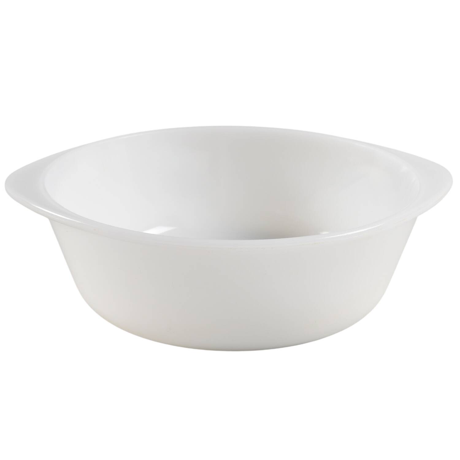 Glasbake Milkglass 2 Quart Round Covered Casserole, No Lid by McKee-1