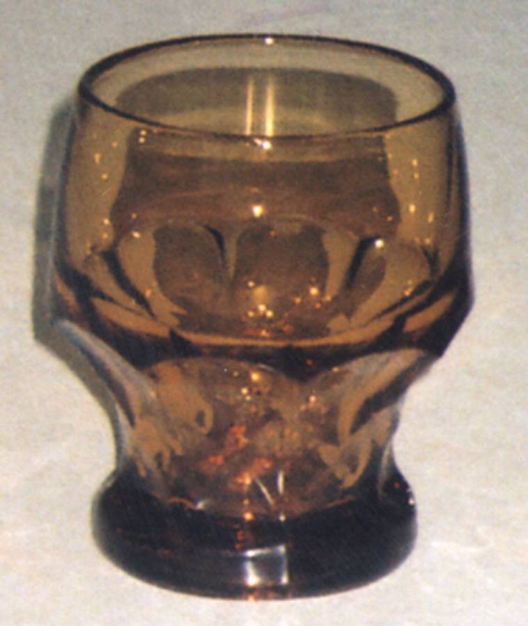 Georgian Amber 9 Oz Flat Tumbler by Mosser (Ohio)-1