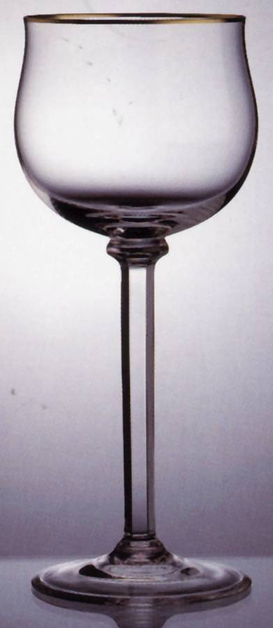 Romance Gold Trim Water Goblet by Moser-1