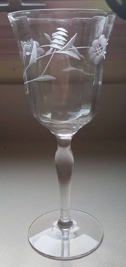 Boutner Rose Rounded Bowl Water Goblet by Marion Glass-1