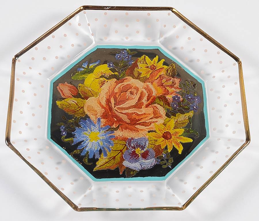 Garland (Pink Dots) 7" Octagonal Salad Plate by MacKenzie-Childs-1