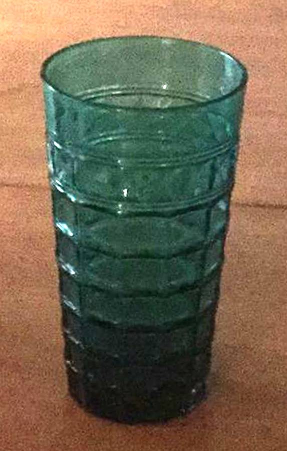 Banded Block Blue Highball Glass by Morgantown-1