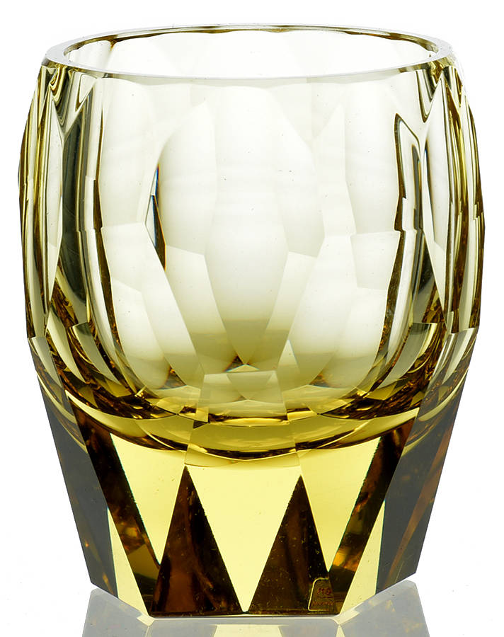 Cubism Yellow Double Old Fashioned by Moser-1