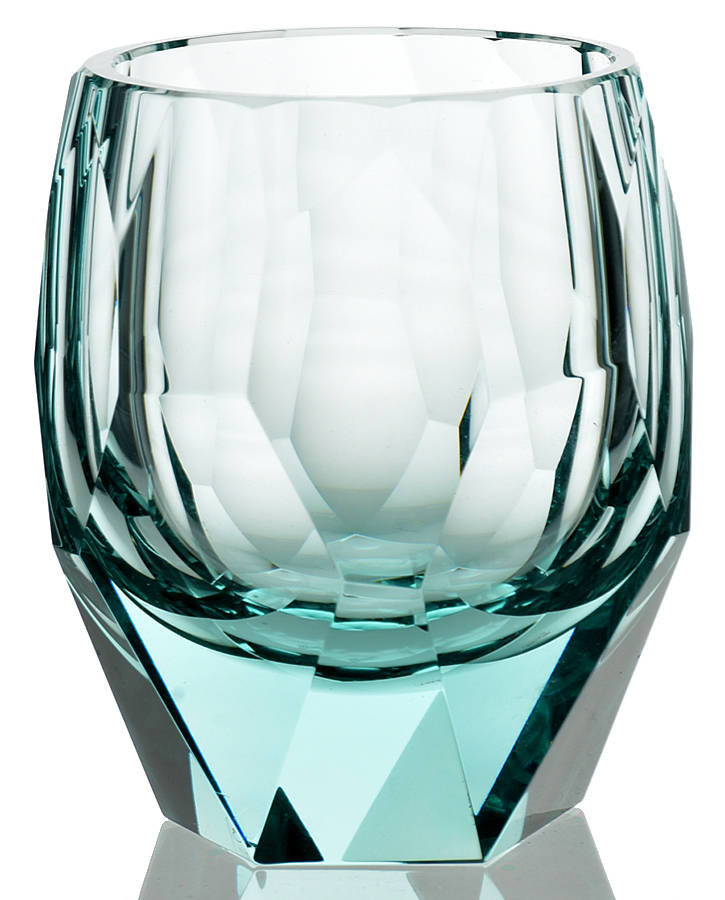 Cubism Turquoise Double Old Fashioned by Moser-1