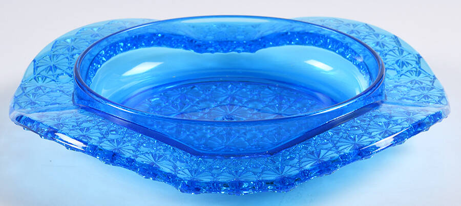 Queen Colonial Blue Round Butter Dish No Lid by Mosser (Ohio)-1