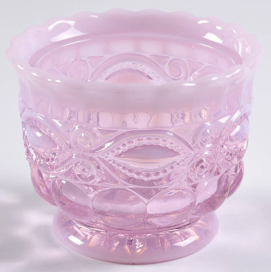 Eye Winker Pink Opal Honey Jar No Lid by Mosser (Ohio)-1