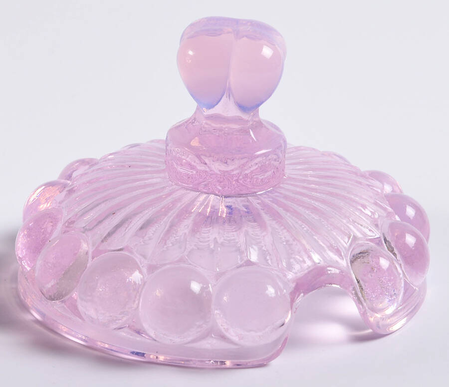 Eye Winker Pink Opal Lid for Honey Jar by Mosser (Ohio)-1