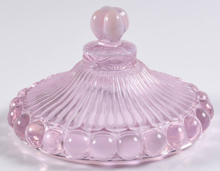Eye Winker Pink Opal Lid for Candy Dish by Mosser (Ohio)-1