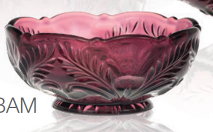 Inverted Thistle Amethyst Small Fruit Dessert Bowl by Mosser (Ohio)-1
