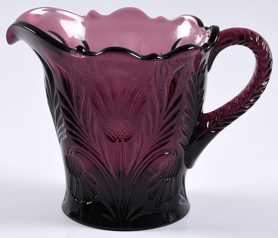 Inverted Thistle Amethyst Creamer by Mosser (Ohio)-1