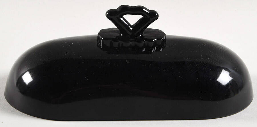 Anna Black Lid for 1/4 Pound Butter by Mosser (Ohio)-1