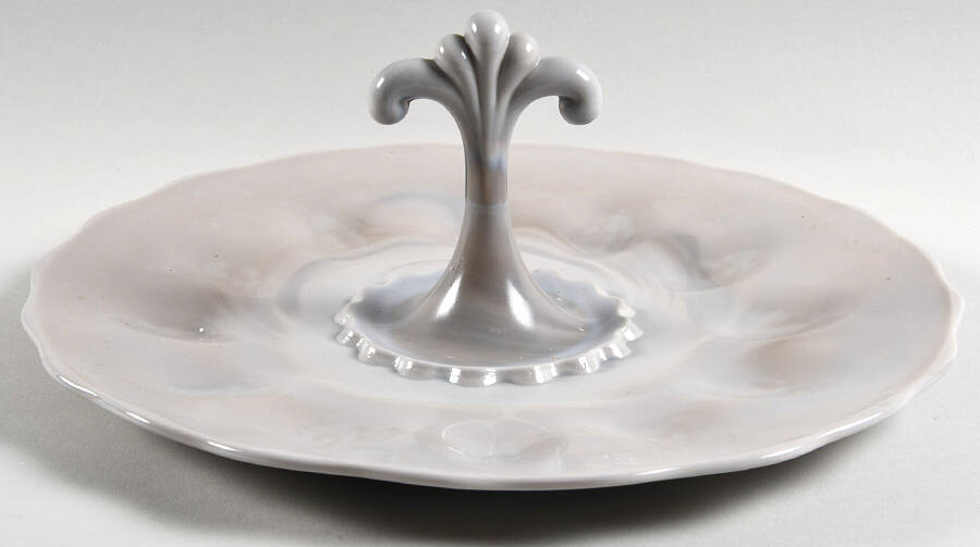 Anna Marble Deviled Egg Server by Mosser (Ohio)-1