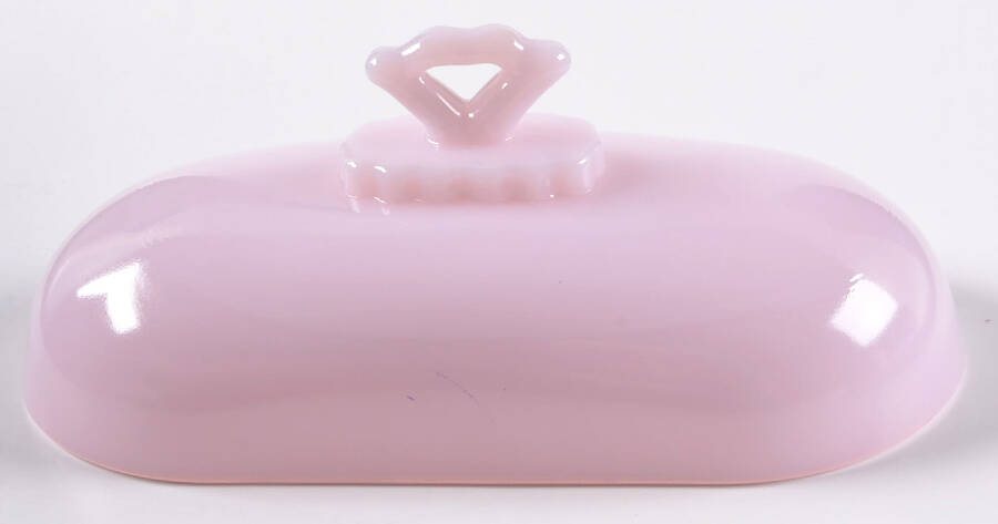 Anna Crown Tuscan Pink Lid for 1/4 Pound Butter by Mosser (Ohio)-1