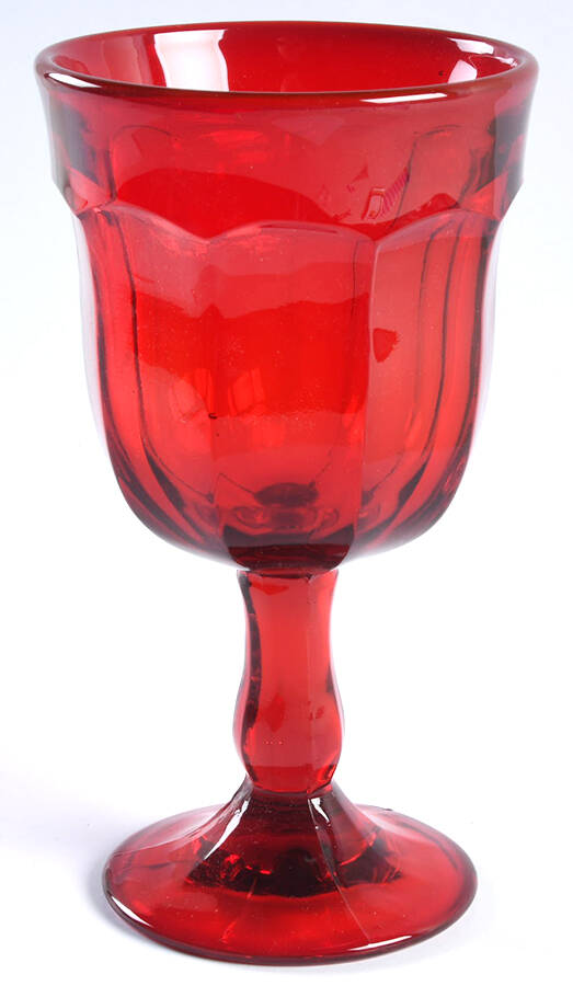 Arlington Red Water Goblet by Mosser (Ohio)-1