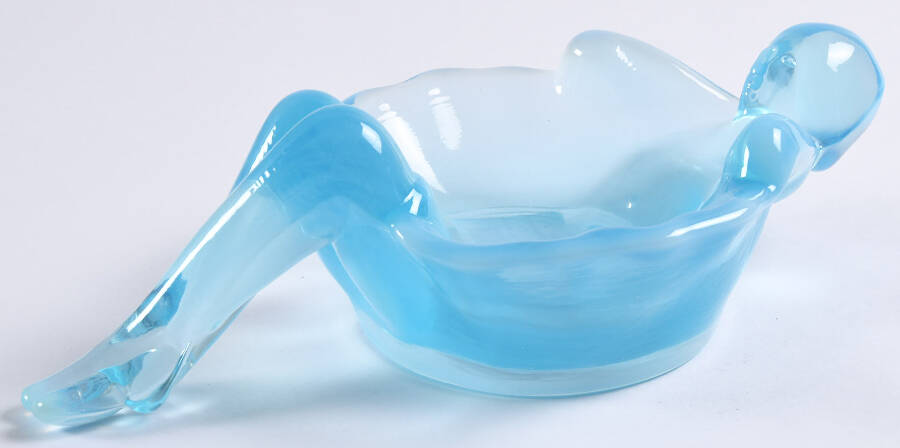Aqua Opal Soap Dish by Mosser (Ohio)-1