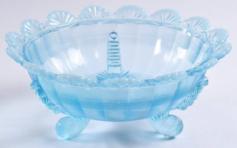 Aqua Opal 6" Large Fruit Bowl by Mosser (Ohio)-1