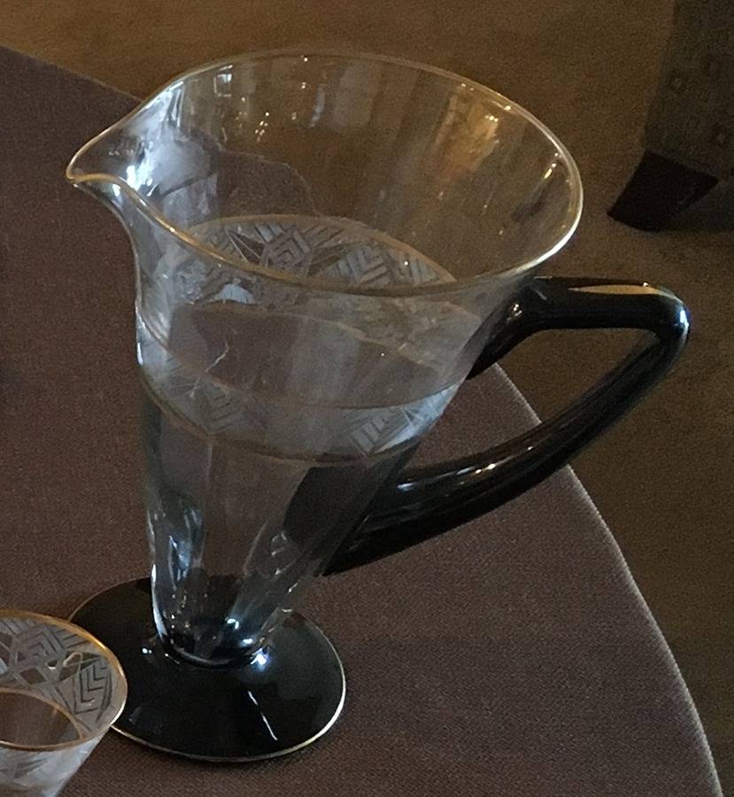 Le Mons-Black-Gold Trim Pitcher by Morgantown-1
