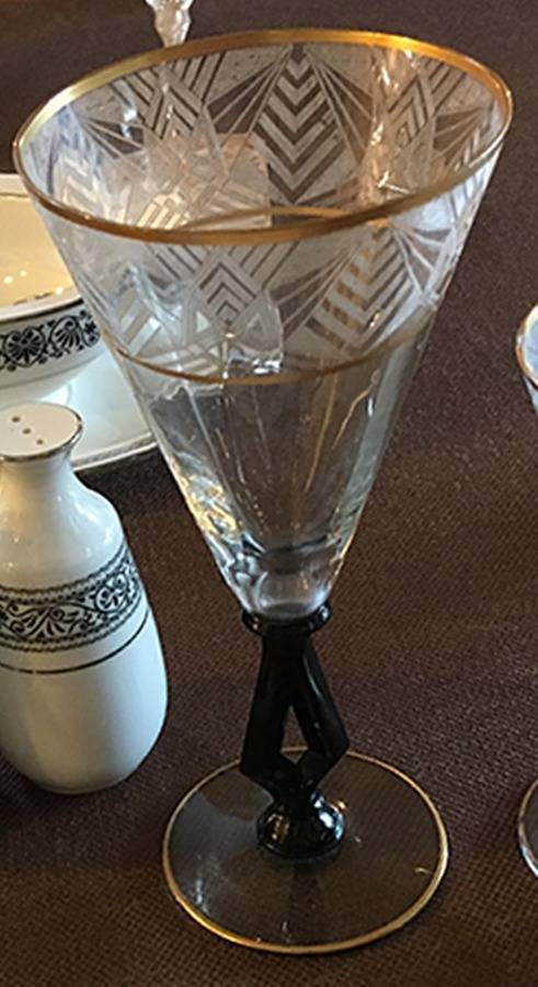 Le Mons-Black-Gold Trim Water Goblet by Morgantown-1