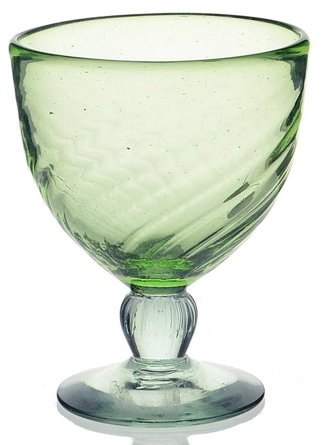 Swirl  (Various Colors) Green Water Goblet by Mariposa-1