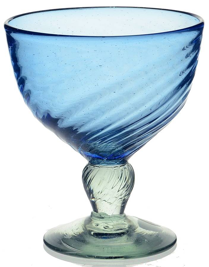 Swirl  (Various Colors) Blue Water Goblet by Mariposa-1