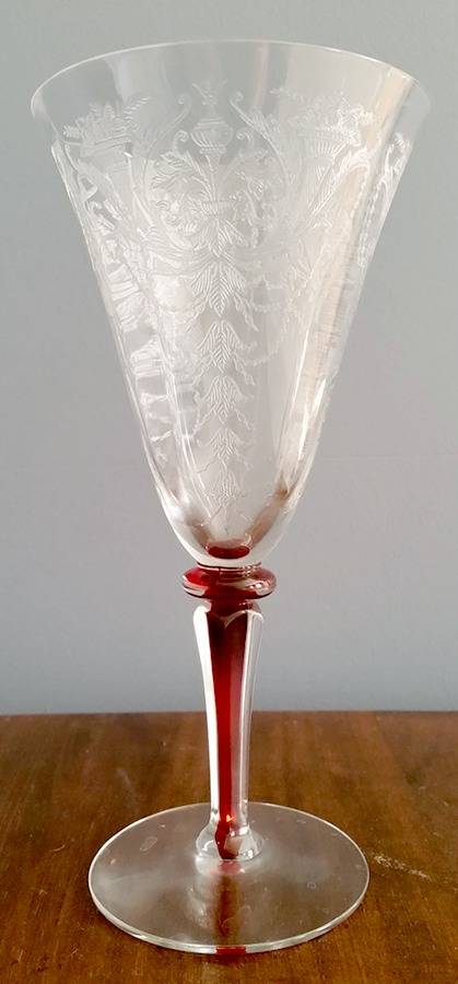 Carlton Ruby Clear Water Goblet by Morgantown-1