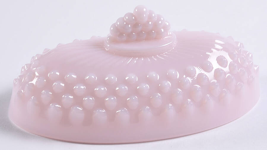 Gigi Crown Tuscan Pink Lid for 1/4 Pound Butter by Mosser (Ohio)-1
