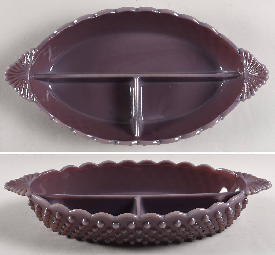 Gigi Eggplant 12" Oval 3 Part Relish by Mosser (Ohio)-1
