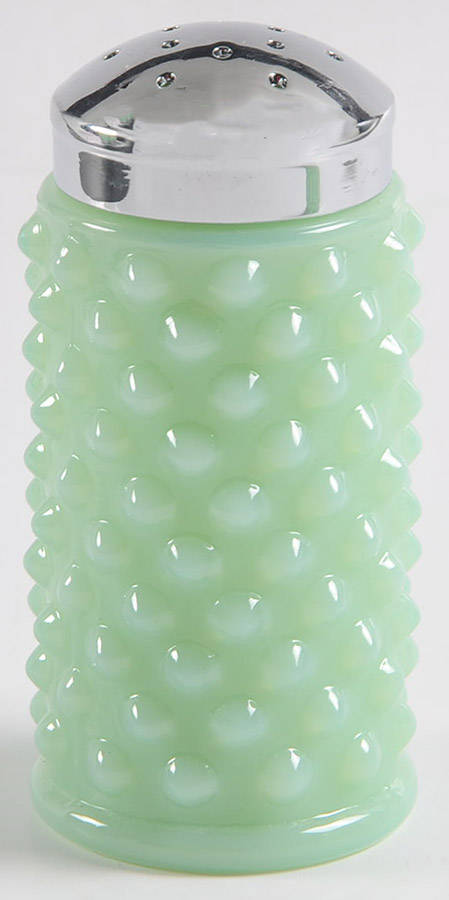 Gigi Jadeite Pepper Shaker with Metal Lid by Mosser (Ohio)-1