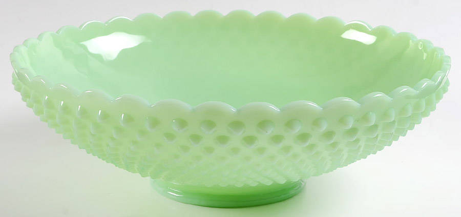 Gigi Jadeite 11" Footed Bowl by Mosser (Ohio)-1