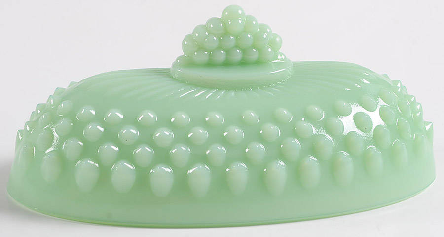 Gigi Jadeite Lid for 1/4 Pound Butter by Mosser (Ohio)-1