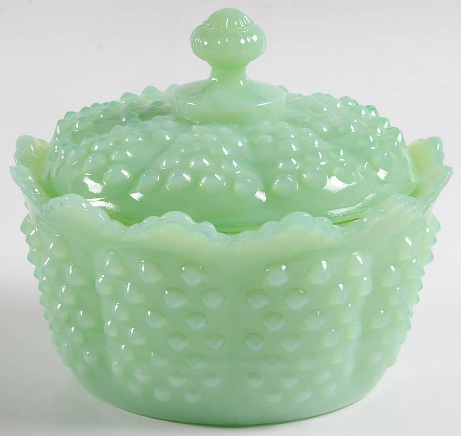 Gigi Jadeite Butter Tub with Lid by Mosser (Ohio)-1
