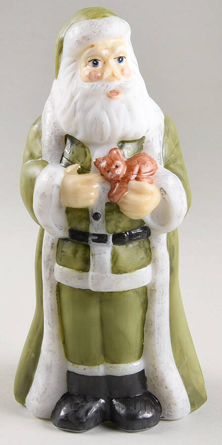 Holiday Animals & Figurines #5249 Santa with Kitten by Mosser (Ohio)-1