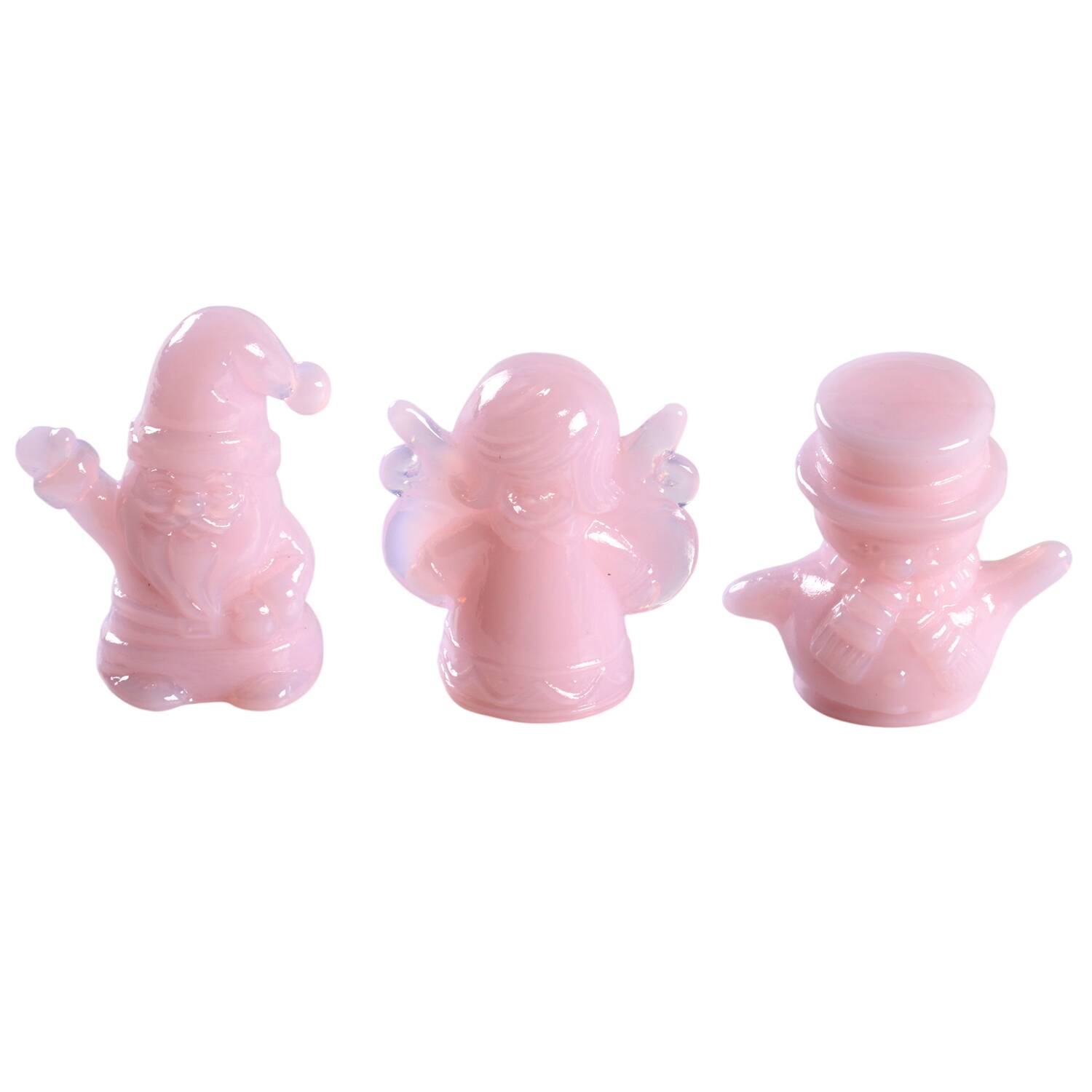 Holiday Animals & Figurines (3 Piece) Crown Tuscan Figurine Set (Angel, Santa, Snowman) by Mosser (Ohio)-1