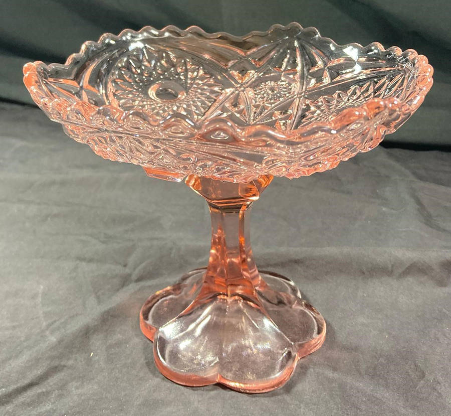 Martec Pink Round Compote (Height X Width) by McKee-1